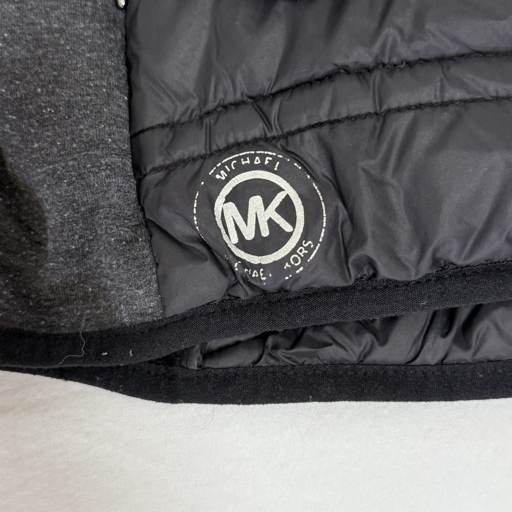 Michael Kors Black Knit-Sleeve Puffer Coat Hooded Zip Up Women's Size‎ Small - Picture 6 of 9